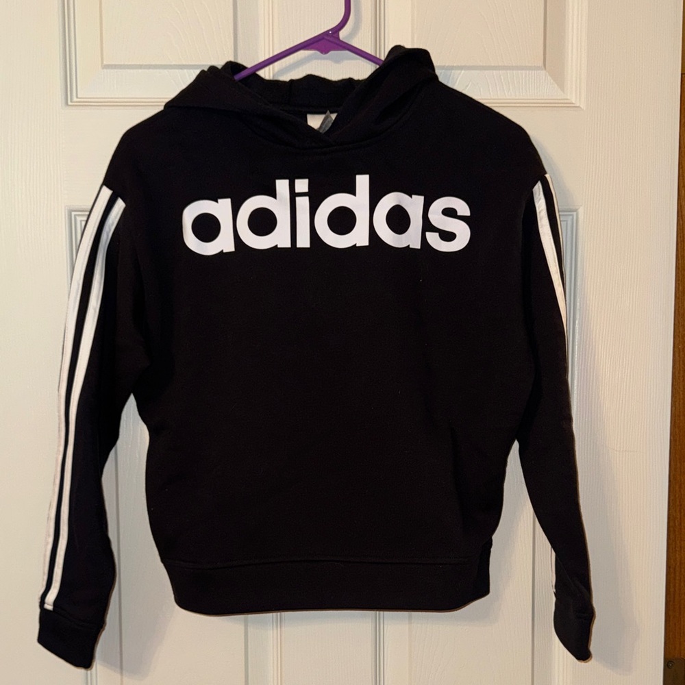 Adidas Kids Black and White Hoodie